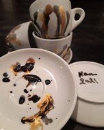 dettaglio tazzine d'autore - artista andreoli manuela